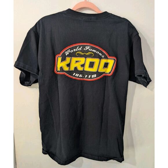 VINTAGE KROQ 106.7 FM "World Famous" LA Radio Logo T-Shirt Black Size Large - Picture 4 of 5